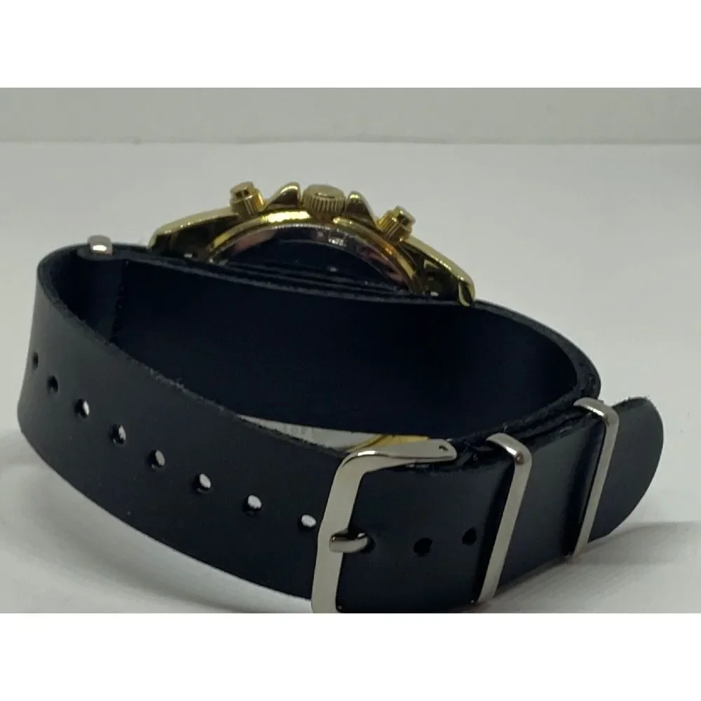 Michael Kors MK5166 Unisex Black Leather Analog Dial Quartz Wrist Watch GE332